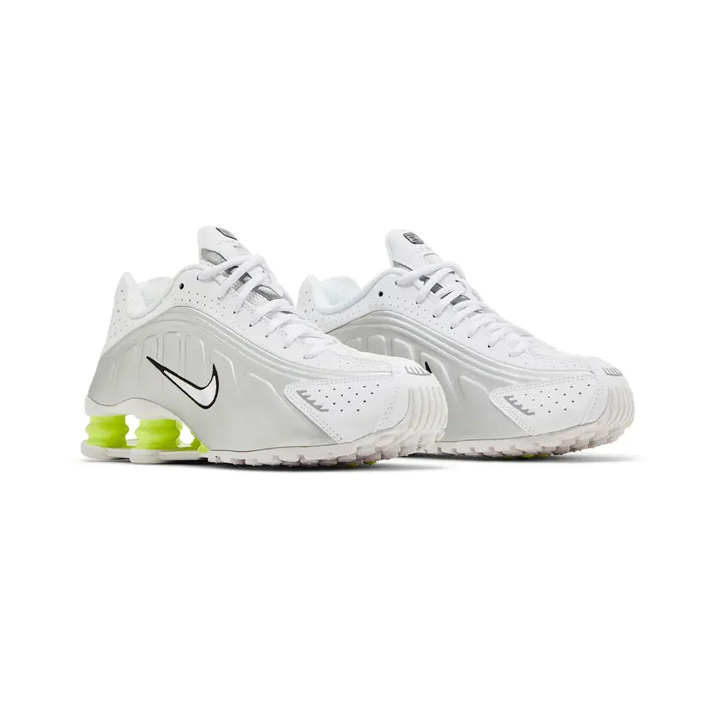 Nike Shox R4 'White Metallic Silver Volt' Women's (2025)