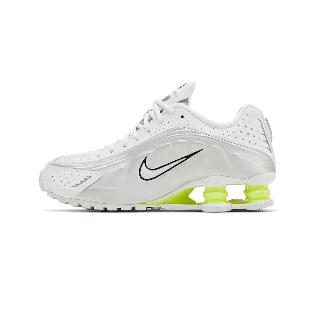 Nike Shox R4 'White Metallic Silver Volt' Women's (2025)