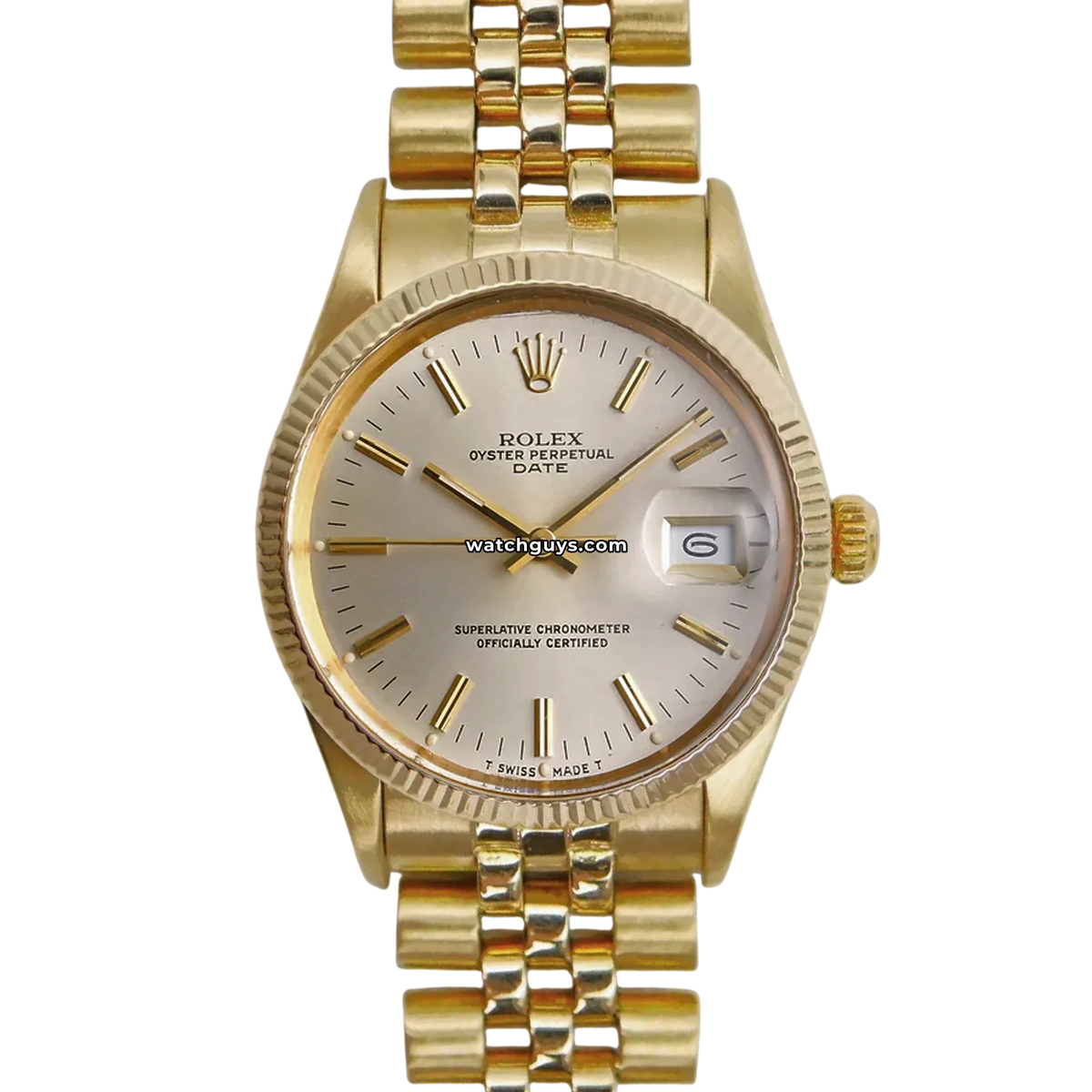 Rolex Date 15038 Silver 18K Yellow Gold