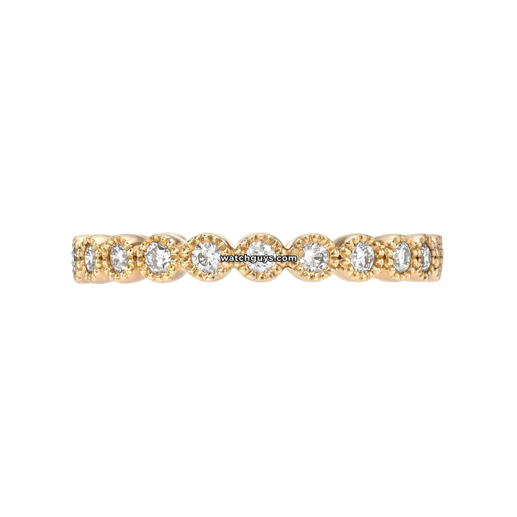 Bezel Set Diamond Eternity Ring 0.48 Carat TW 18k Yellow Gold