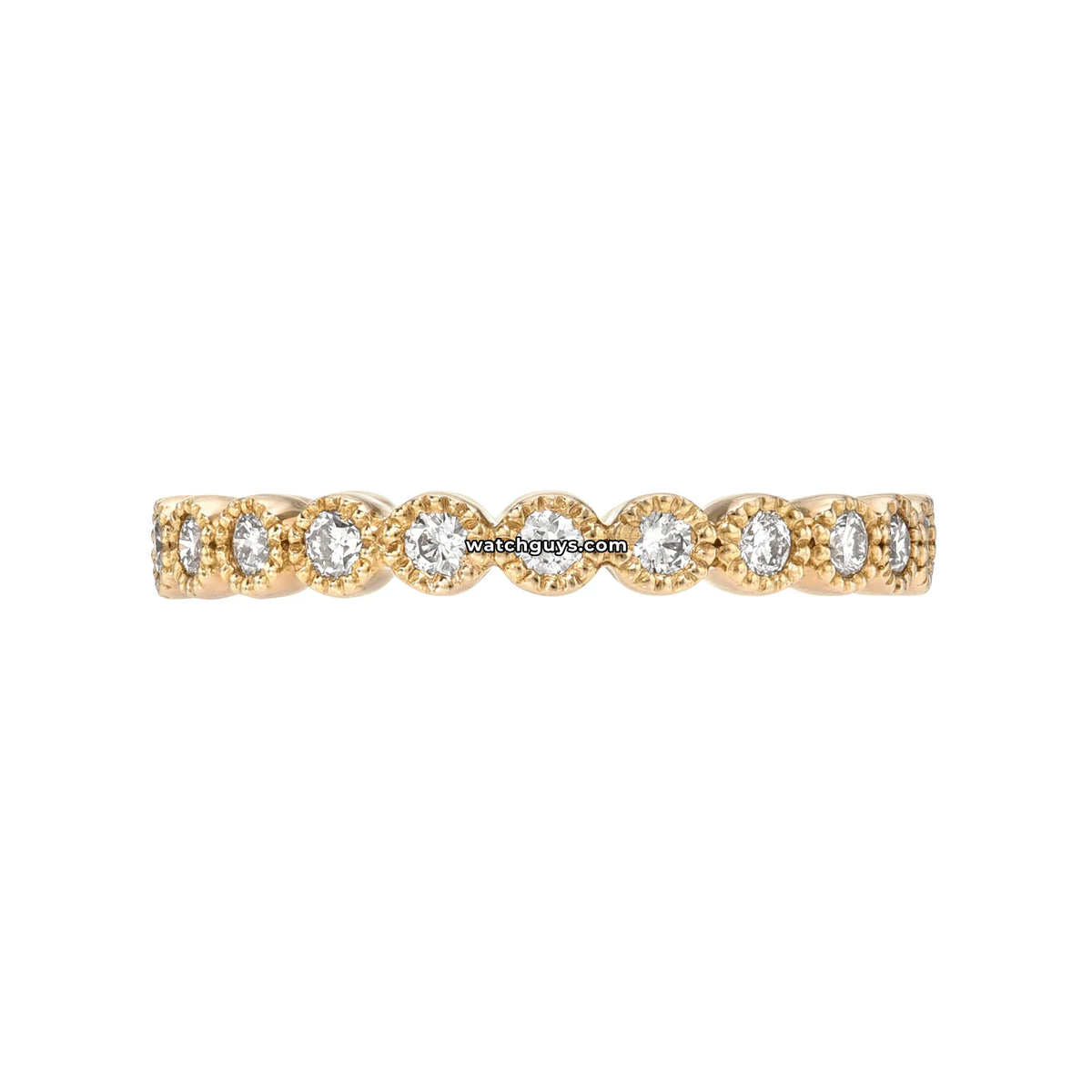 Bezel Set Diamond Eternity Ring 0.48 Carat TW 18k Yellow Gold