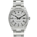 Rolex Date 115210 White Buckley Dial Oyster
