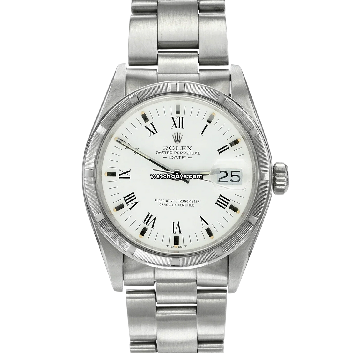 Rolex Date 15010 White Buckley Dial