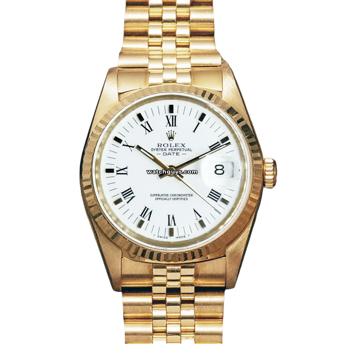 Rolex Date 15037 White Buckley Dial