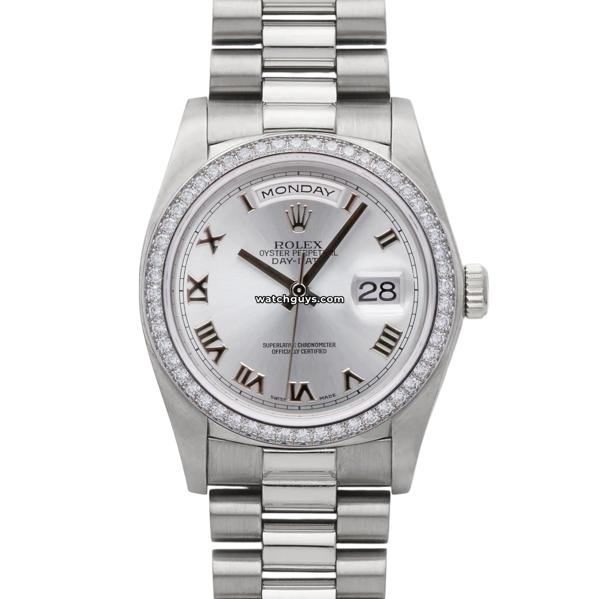 Rolex Day-Date 118346 Silver Roman