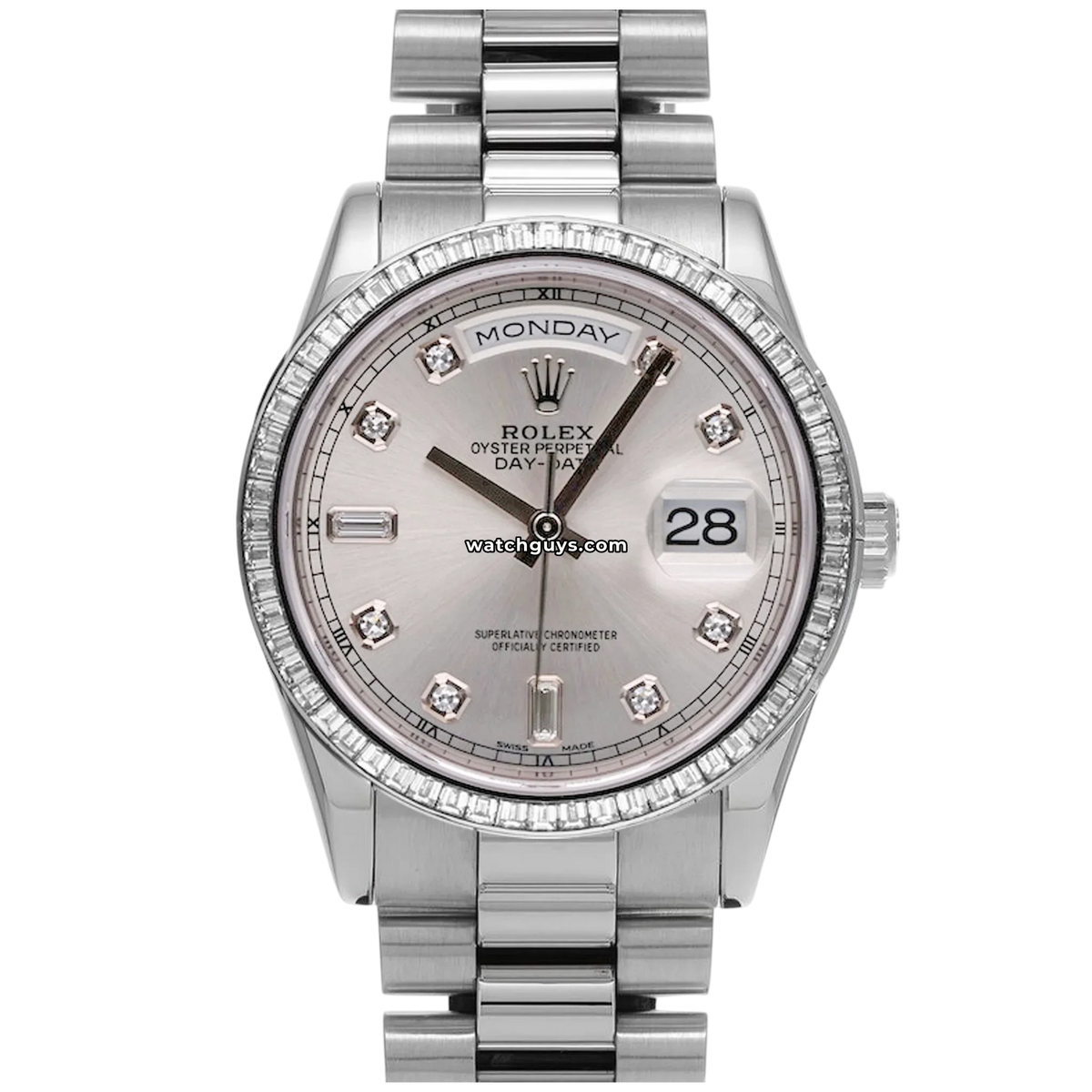 Rolex Day-Date 118399 Silver Diamond
