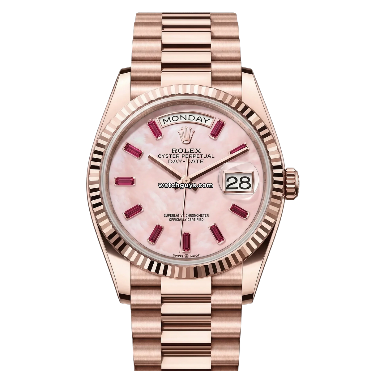 Rolex Day-Date 128235 Pink Opal Rubies
